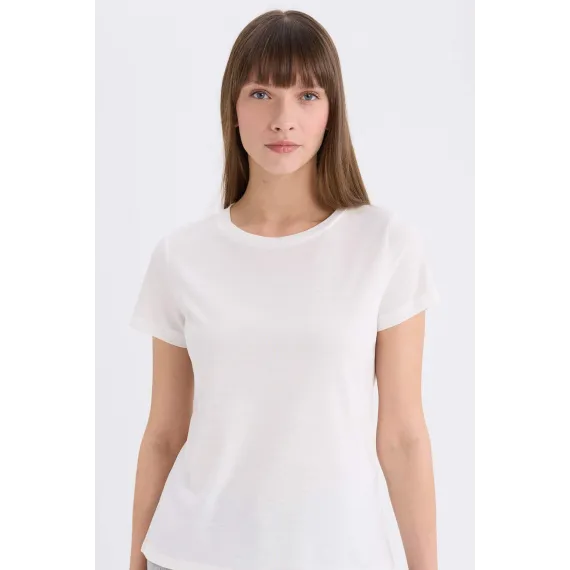 Футболка DeFacto, Reňk: Экрю, Ölçeg: 2XL, 4 image