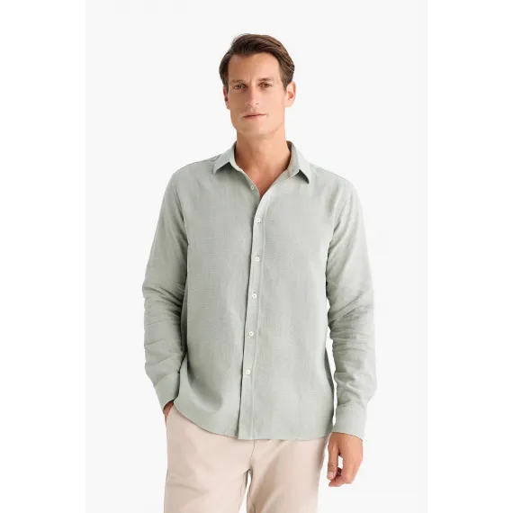 Рубашка DeFacto, Reňk: Haki, Ölçeg: 2XL, 3 image
