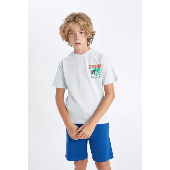 Футболка DeFacto, Цвет: Голубой, Размер: 7-8 лет, изображение 3