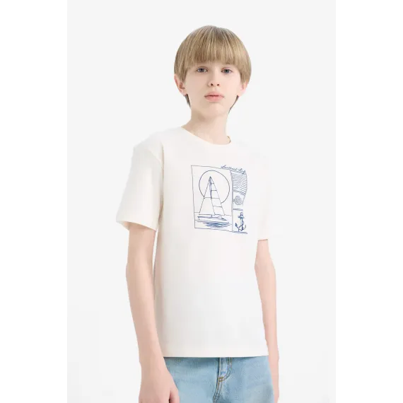 Футболка DeFacto, Цвет: Белый, Размер: 8-9 лет, изображение 4
