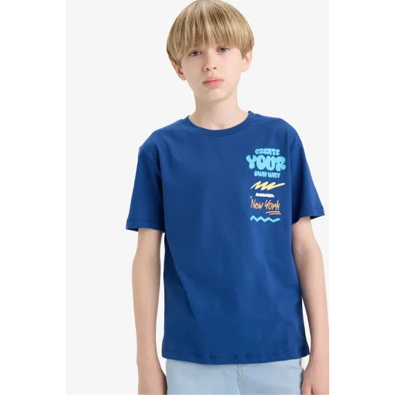Футболки DeFacto, Reňk: Indigo, Ölçeg: 9-10 ýaş, 3 image