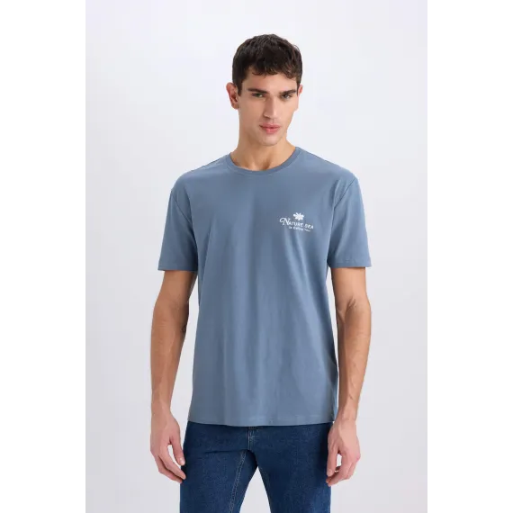 Футболка DeFacto, Reňk: Indigo, Ölçeg: XL, 3 image