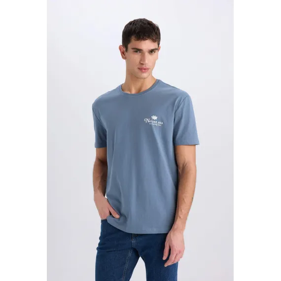 Футболка DeFacto, Reňk: Indigo, Ölçeg: XL, 4 image