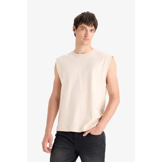 Футболка DeFacto, Reňk: Bež, Ölçeg: XL, 3 image