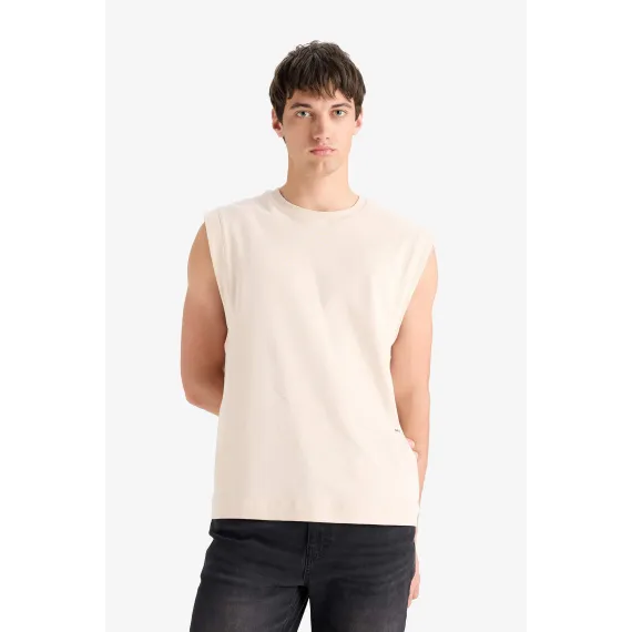 Футболка DeFacto, Reňk: Bež, Ölçeg: XL, 4 image