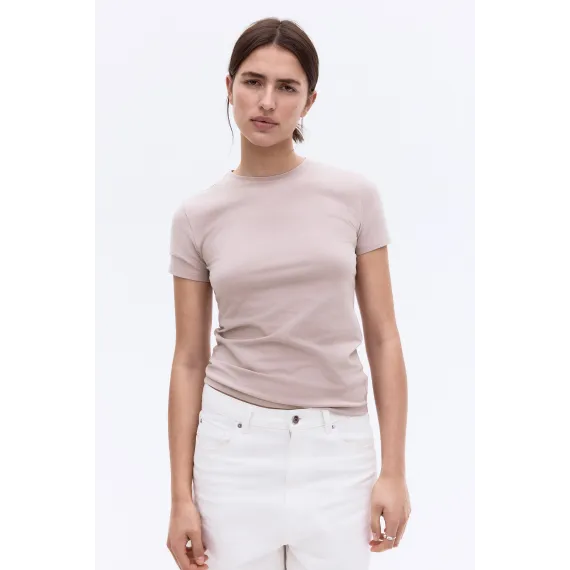 Футболка приталенная H&M, Цвет: Бежевый, Размер: M