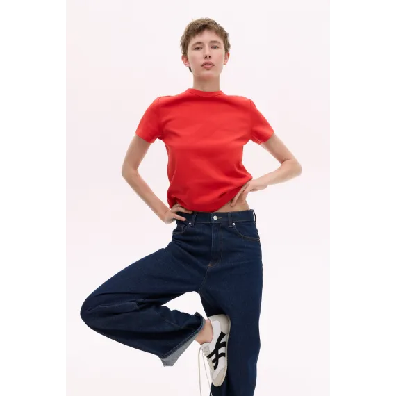Футболка хлопковая H&M, Цвет: Красный, Размер: XS
