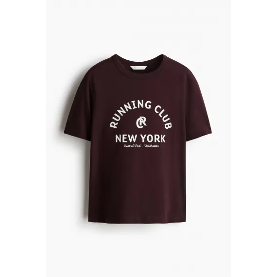 Футболка с принтом H&M, Цвет: Бордовый, Размер: M