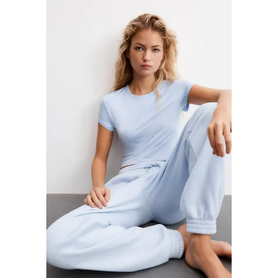 Футболка приталенная H&M, Цвет: Синий, Размер: XS