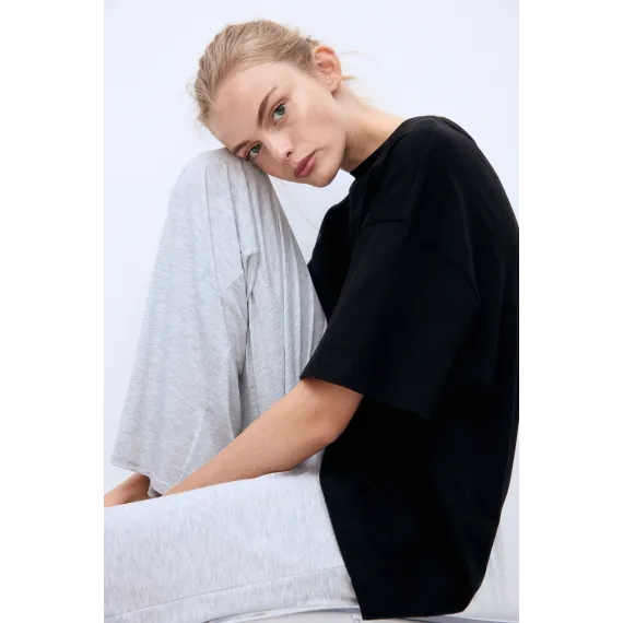 Футболка оверсайз H&M, Цвет: Черный, Размер: S