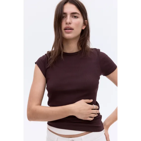 Футболка рибана H&M, Reňk: Goňur, Ölçeg: 2XL