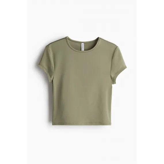 Футболка приталенная H&M, Цвет: Хаки, Размер: XL, изображение 4