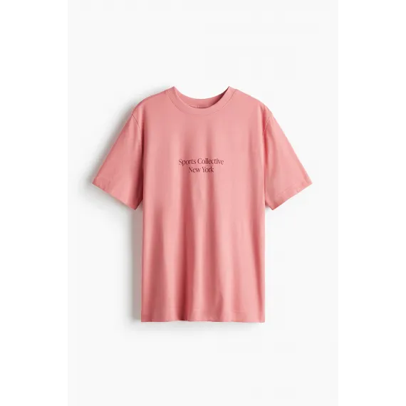 Футболка с принтом H&M, Цвет: Розовый, Размер: M