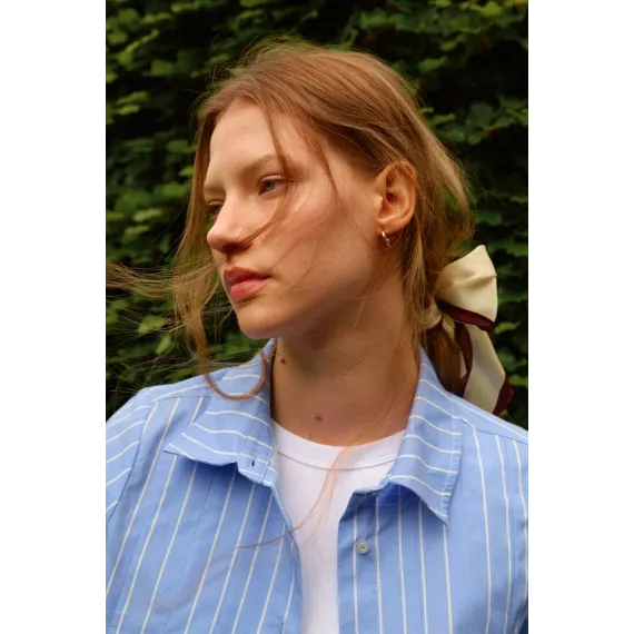 Рубашка пилированная поплиновая H&M, Цвет: Синий, Размер: S, изображение 4