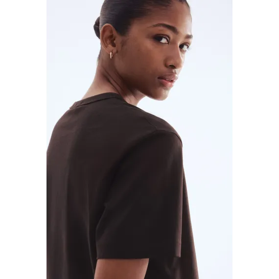 Футболка женская с круглым вырезом H&M, Цвет: Коричневый, Размер: 2XL