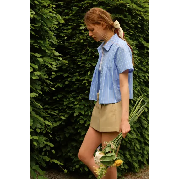 Рубашка пилированная поплиновая H&M, Цвет: Синий, Размер: XS - в интернет-магазине Туркменистана Wabrum Рубашка пилированная поплиновая H&M, Цвет: Синий, Размер: XS