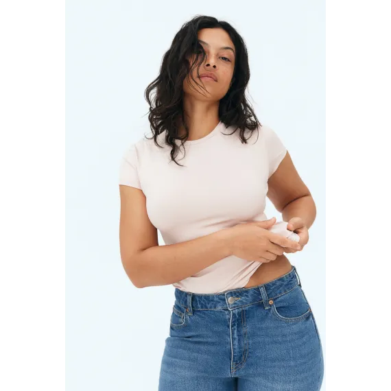 Футболка приталенная H&M, Цвет: Розовый, Размер: L