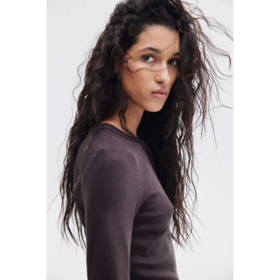 Верх рибана H&M, Цвет: Коричневый, Размер: XS