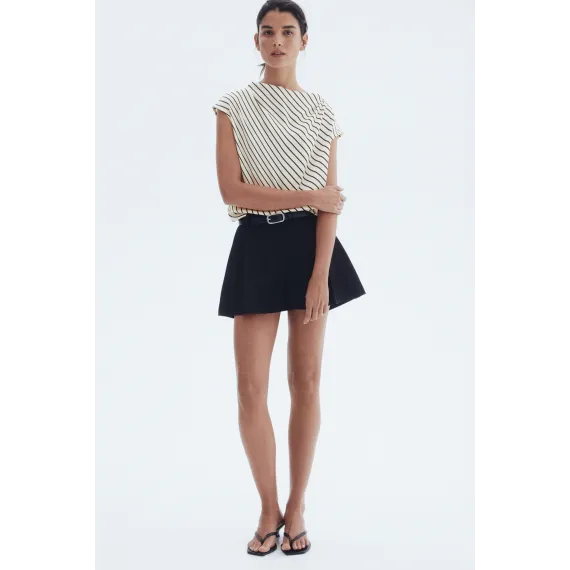 Блузка атласная с рукавом-колокол H&M, Цвет: Экрю, Размер: XXS