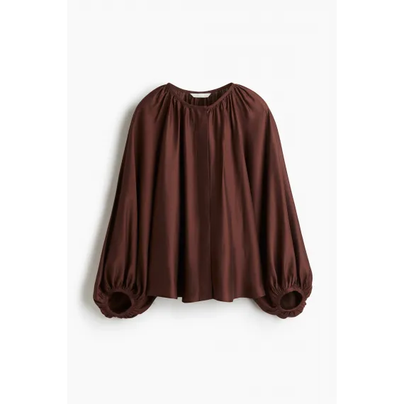Блузка оверсайз H&M, Цвет: Коричневый, Размер: M, изображение 6