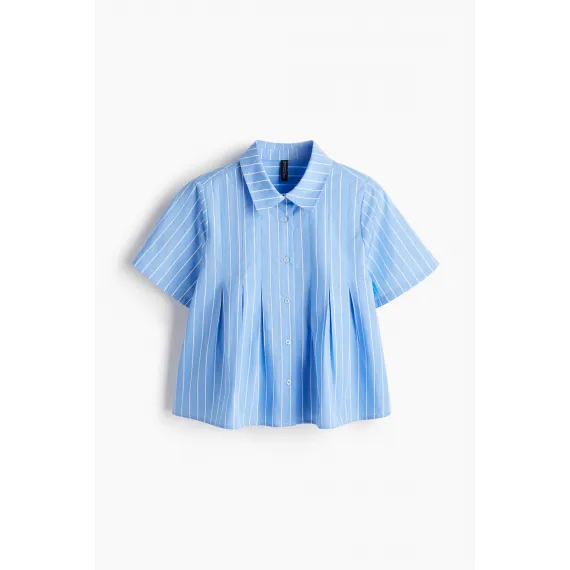 Рубашка пилированная поплиновая H&M, Цвет: Синий, Размер: XL, изображение 8
