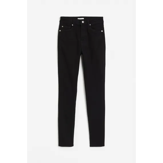 Джинсы скинни высокие H&M, Цвет: Черный, Размер: 50, изображение 4