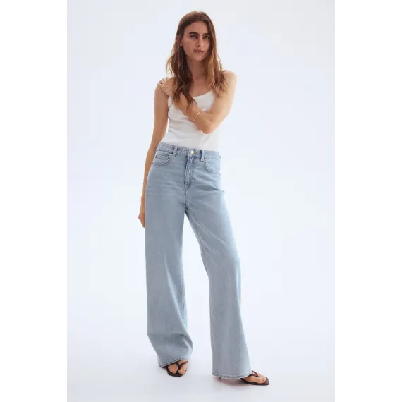Джинсы широкие высокие H&M, Цвет: Синий, Размер: 34, изображение 2