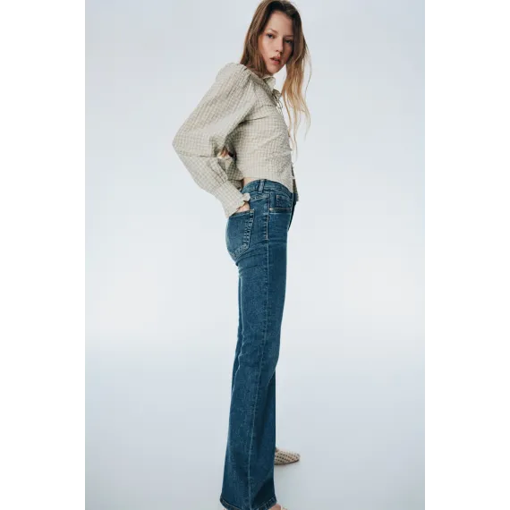 Джинсы фларед высокие H&M, Цвет: Синий, Размер: 50 - в интернет-магазине Туркменистана Wabrum Джинсы фларед высокие H&M, Цвет: Синий, Размер: 50