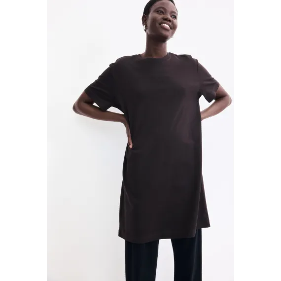 Платье-футболка H&M, Цвет: Коричневый, Размер: XS, изображение 3