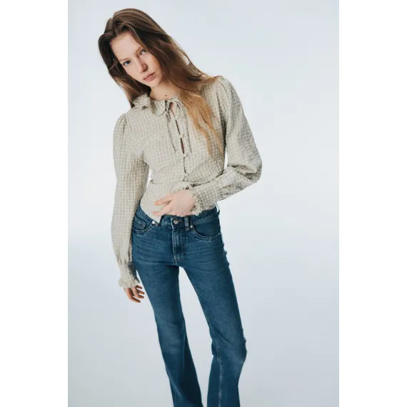 Джинсы фларед высокие H&M, Цвет: Синий, Размер: 34, изображение 3