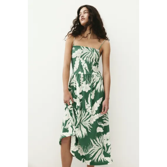 Платье с рюшами и бретелями H&M, Цвет: Зеленый, Размер: XS, изображение 2