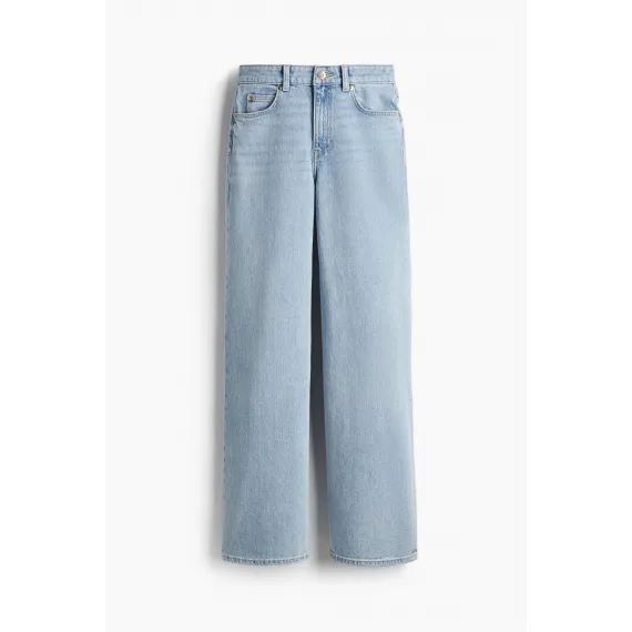 Джинсы широкие высокие H&M, Цвет: Синий, Размер: 34, изображение 5