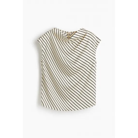 Блузка атласная с рукавом-колокол H&M, Цвет: Экрю, Размер: S, изображение 9