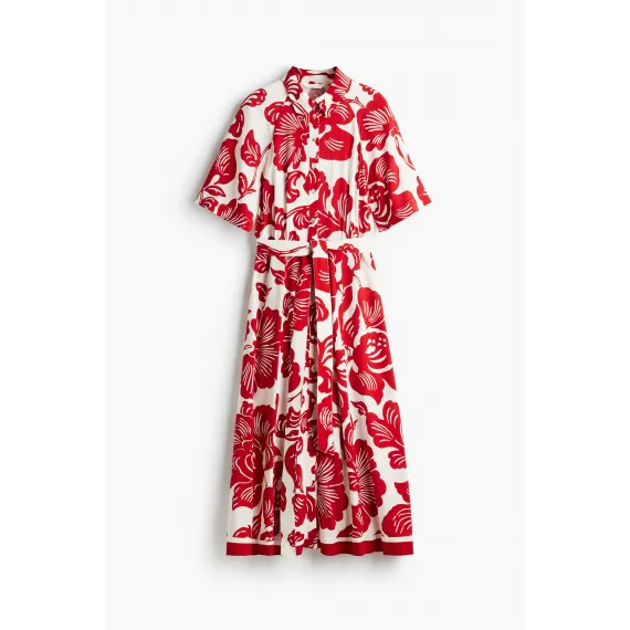 Платье рубашечное с поясом H&M, Размер: 4XL - в интернет-магазине Туркменистана Wabrum Платье рубашечное с поясом H&M, Размер: 4XL