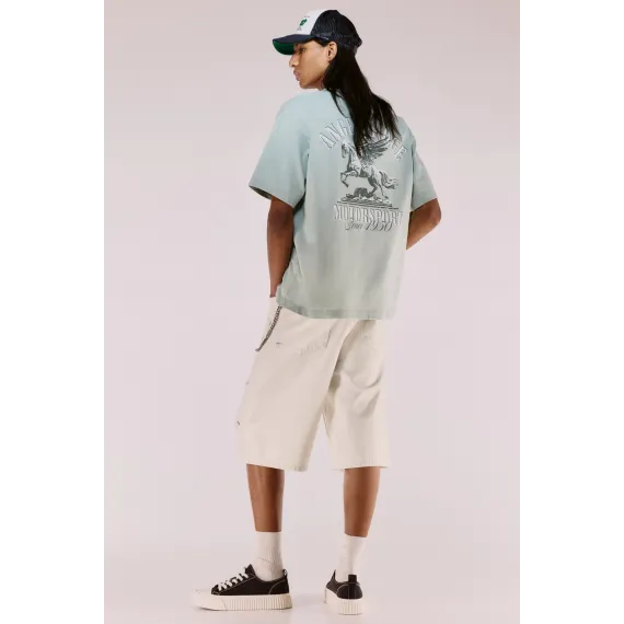 Футболка Loose Fit с принтом H&M, Цвет: Зеленый, Размер: M