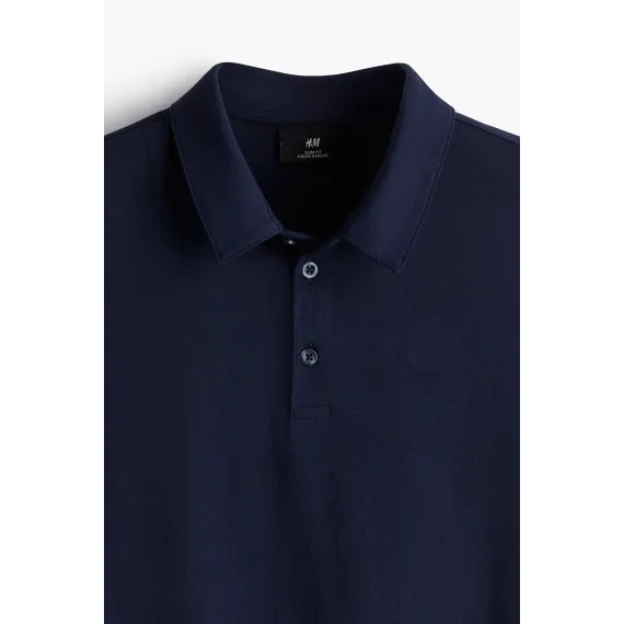 Футболка поло Slim Fit H&M, Цвет: Темно-синий, Размер: XS, изображение 8