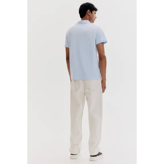 Футболка поло Slim Fit H&M, Цвет: Синий, Размер: XS, изображение 6