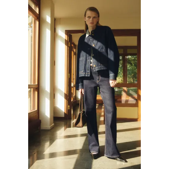 Джинсы широкие высокие H&M, Цвет: Темно-синий, Размер: 40