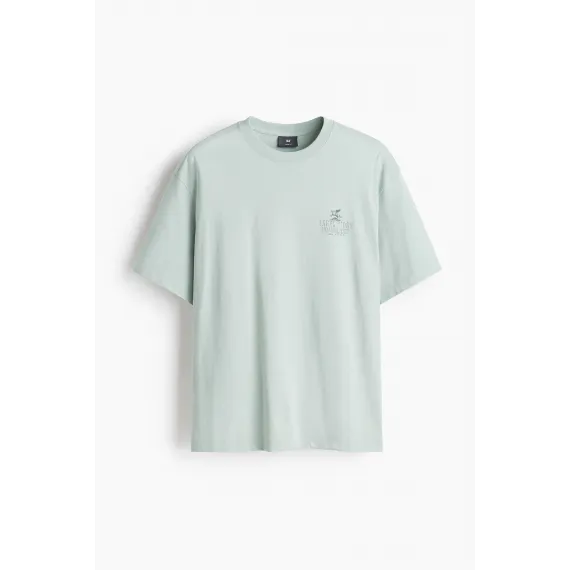 Футболка Loose Fit с принтом H&M, Цвет: Зеленый, Размер: S, изображение 8