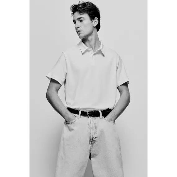 Футболка поло Slim Fit H&M, Цвет: Белый, Размер: XS, изображение 2