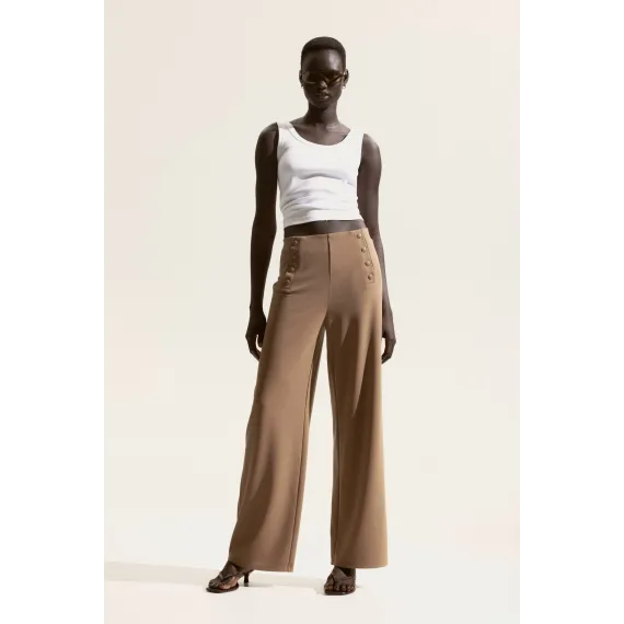 Брюки с пуговицами спереди H&M, Цвет: Коричневый, Размер: XS - в интернет-магазине Туркменистана Wabrum Брюки с пуговицами спереди H&M, Цвет: Коричневый, Размер: XS