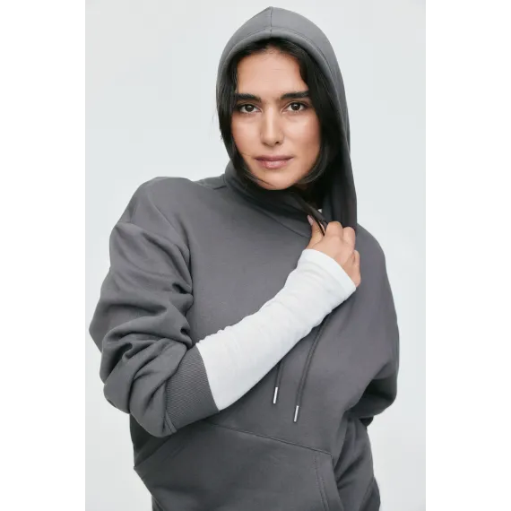 Свитшот с капюшоном H&M, Цвет: Серый, Размер: XS