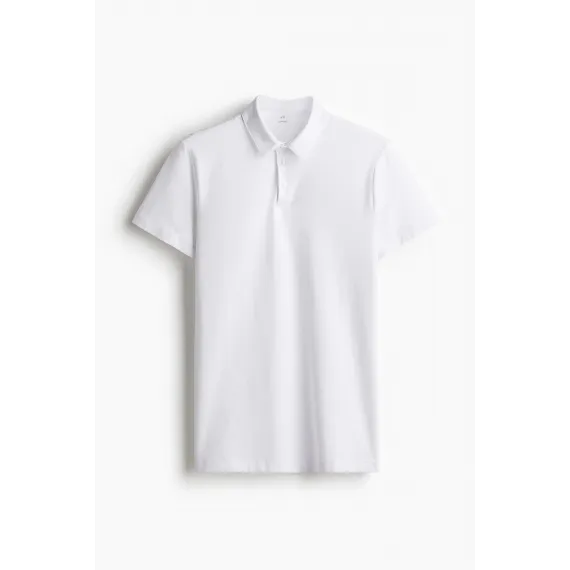 Футболка поло Slim Fit H&M, Цвет: Белый, Размер: XS, изображение 8