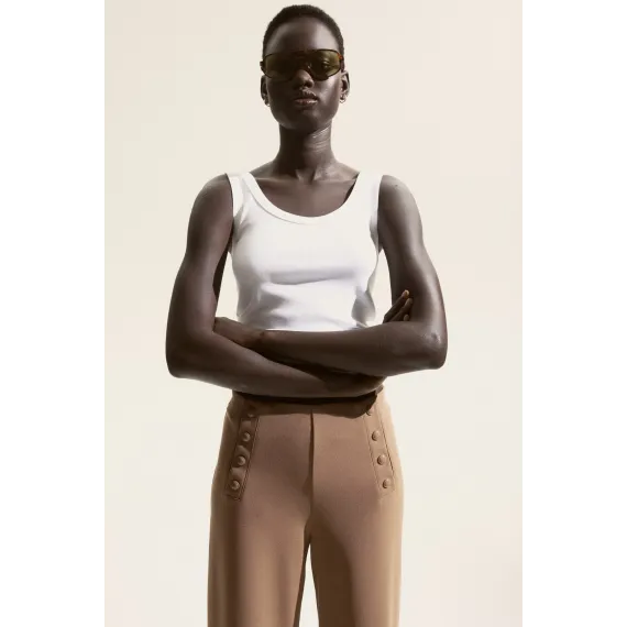 Брюки с пуговицами спереди H&M, Цвет: Коричневый, Размер: XXS, изображение 2