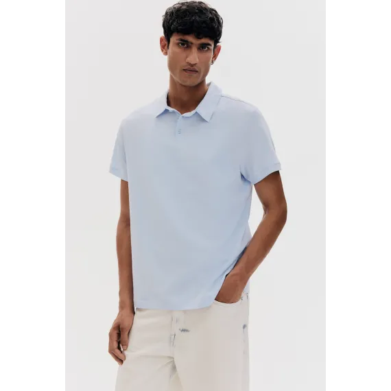 Футболка поло Slim Fit H&M, Цвет: Синий, Размер: XS