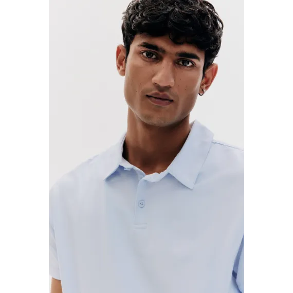 Футболка поло Slim Fit H&M, Цвет: Синий, Размер: XS, изображение 4