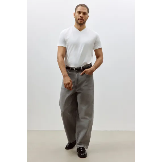 Футболка Slim Fit с V-образным вырезом H&M, Цвет: Белый, Размер: S, изображение 5