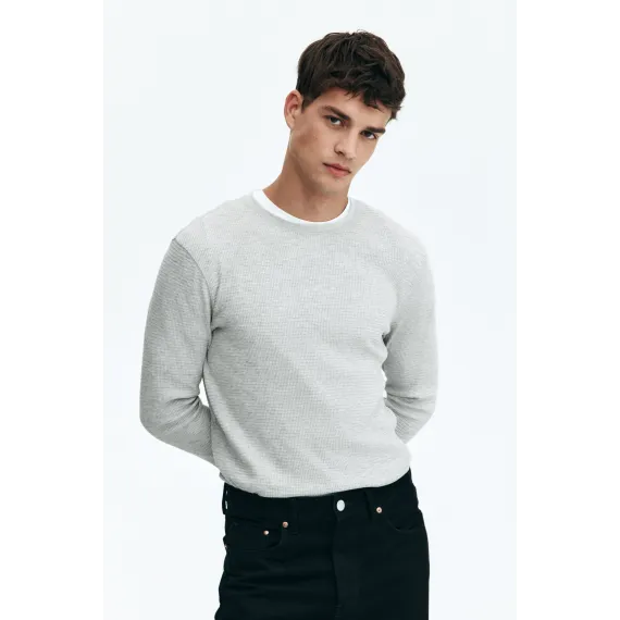 Верх джерси сотовой вязки H&M, Цвет: Серый, Размер: XS