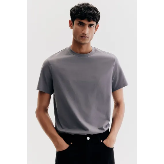 Футболка Regular Fit H&M, Цвет: Темно-серый, Размер: XS