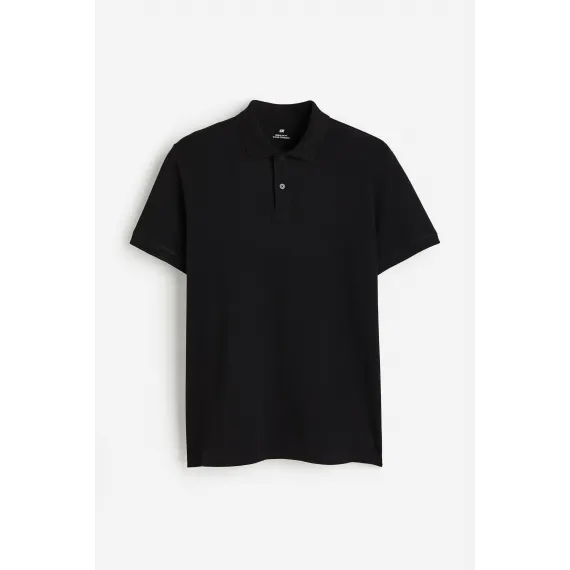 Футболка поло Regular Fit Pike H&M, Цвет: Черный, Размер: XS, изображение 8